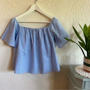 Express Striped Off-the-Shoulder Top